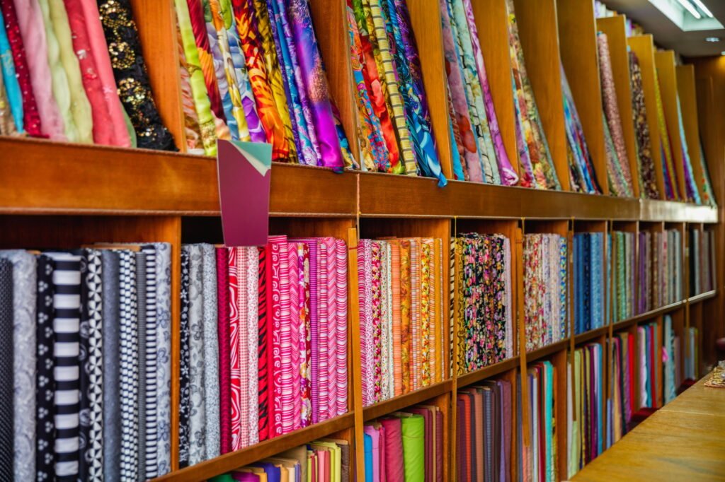 Colorful Asian Fabric And Textiles In Store