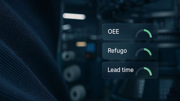 Eficiência têxtil que vende valor: OEE, refugo e lead time